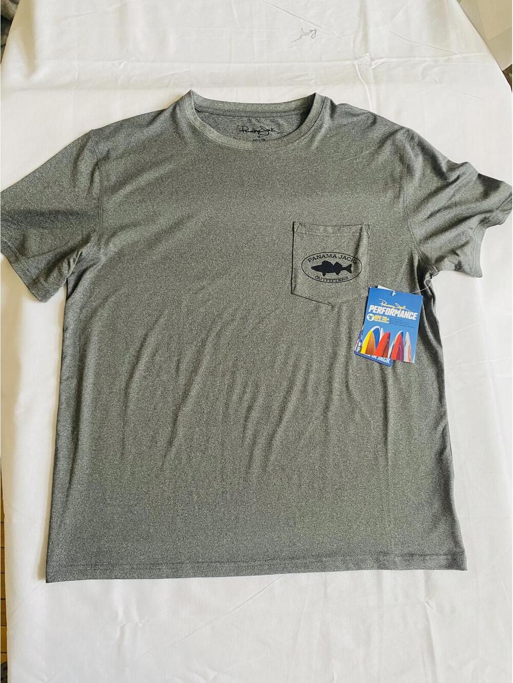 Panama Jack Outfitters Gray Performance T-Shirt Pocket M
